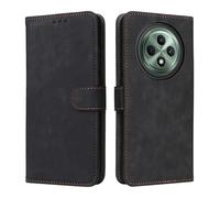 XINNI RFID Protective Phone Case for OPPO Reno 12 F 5G/OPPO Reno 12 FS 5G, PU/TPU Flip Leather Shockproof Cover, Black