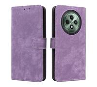 XINNI RFID Protective Phone Case for OPPO Reno 12 F 5G/OPPO Reno 12 FS 5G, PU/TPU Flip Leather Shockproof Cover, Purple