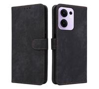 XINNI RFID Protective Phone Case for OPPO Reno 13F, PU/TPU Flip Leather Shockproof Cover, Black