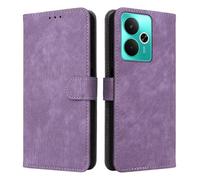 XINNI RFID Protective Phone Case for Realme 14T 5G, PU/TPU Flip Leather Shockproof Cover, Purple