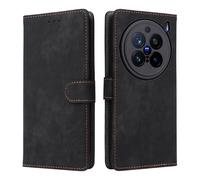 XINNI RFID Protective Phone Case for vivo X200 Pro, PU/TPU Flip Leather Shockproof Cover, Black