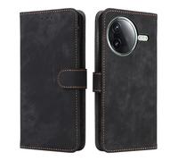 XINNI RFID Protective Phone Case for Xiaomi Poco F7 Ultra, PU/TPU Flip Leather Shockproof Cover, Black