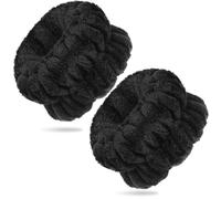 Xinnun Face Wash Wristbands Spa Washing Face Sweatbands Makeup Elastic Wrist Wash Band Absorbent Towel Wristband Wristbands for Skincare Women Girls Keep Liquid from Spilling Down Arms(Black)