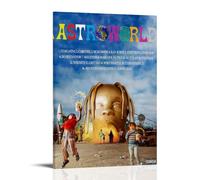 Xinoutans Travis Poster Scott Rapper Music Album Astroworld Vintage Canvas Poster Wall Art Decor Living Room Bedroom Decoration Posters 12x18inch(30x45cm) Frame-style