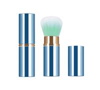 Xinpinzhou 2 Pieces Blue Retractable Makeup Brush, Retractable Blush Blusher Face Powder Kabuki Foundation Brush for Cheeks