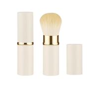 Xinpinzhou 2 Pieces White Retractable Makeup Brush, Retractable Blush Blusher Face Powder Kabuki Foundation Brush for Cheeks