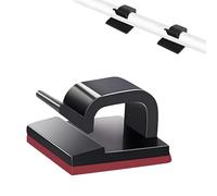 Xinpinzhou 60pcs Black Adhesive Cable Wire Clips, Small Flat Outdoor Mounting Extension Cable Management Wire Cord Holder for Car, Wall, Ethernet Cable