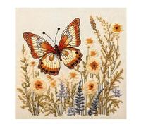Xinpinzhou Butterfly 11ct Cross Stitch, 11 Count Counted Stamped Pre Printed Cross Stitch Embroidery Kits for Adults Beginners Starter Advanced Easy Crossstitch Animal Patterns Set Wall Decor 30x30 cm