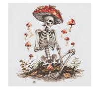 Xinpinzhou Skeleton 11ct Cross Stitch, 11 Count Counted Stamped Pre Printed Cross Stitch Embroidery Kits for Adults Beginners Starter Advanced Easy Crossstitch Patterns Set Wall Decor 36x36 cm