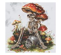 Xinpinzhou Skull 11ct Cross Stitch, 11 Count Counted Stamped Pre Printed Cross Stitch Embroidery Kits for Adults Beginners Starter Advanced Easy Crossstitch Patterns Set Wall Decor 40x40 cm