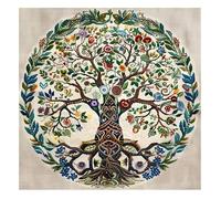 Xinpinzhou Tree of Life 11ct Cross Stitch, 11 Count Counted Stamped Pre Printed Cross Stitch Embroidery Kits for Adults Beginners Starter Advanced Easy Crossstitch Patterns Set Wall Decor 40x40 cm