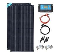 XINPUGUANG 200w 12v Solar Panel kit 2 x 100 watt Photovoltaic Solar Panel kit Module 20A Charge Controller for Motorhome, Boat, Caravan, Shed, Campervan