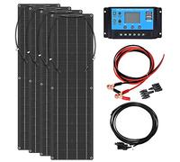 XINPUGUANG 200w Solar Kit 4 x 50W Flexible Solar Panels Black PET Monocrystalline 12v 24v Module System for Boat, Car, Yacht, Caravan, Outdoor Power Charging (200)