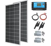 XINPUGUANG 300w Solar Panel Kit Off-Grid System for Camper,Van, Roof, shed | Type-N solar cell, 2x150W, 30A regulator, 25% high efficiency, IP67 waterproof, tempered glass, for cars and RVs