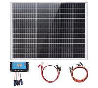 XINPUGUANG 60W Solar Panel Kit：12V Solar Panel+10A 12V/24V Controller+3m Extension Cables for Home Off Ogrid System, Boat, Car, Motorhome, Caravan, Shed