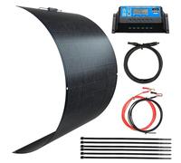 XINPUGUANG Flexible Solar Panel Kit 200 W 12 V - 3.8 kg - Complete Kit with 20A Controller, MC4 Cables and Clamps - for Roof, Motorhome, Boat (145 x 78 cm)