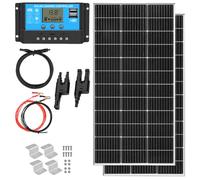 XINPUGUANG Solar Panel Kit 240W: 2 Monocrystalline Solar Panels 120W 12V + 30A Charge Controller + 3m Cable + Z Clamps for Camper Van, Caravan, Home