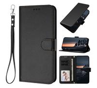 XINQCASE Case for Samsung Galaxy S25 Edge, PU Leather Case Protective Cover [Mobile Phone Strap] Flip Case Mobile Phone Case Flip Case for Samsung S25 Edge, Black