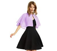 XinQi Women's Soft Chiffon Shawl Wraps Shrug for Evening Dress Wedding Cape Bolero Flapper Cover Up, Lavender, One Size