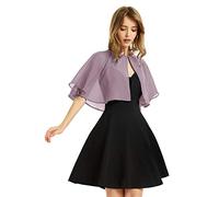 XinQi Women's Soft Chiffon Shawl Wraps Shrug for Evening Dress Wedding Cape Bolero Flapper Cover Up, Twilight Gray, One Size