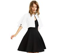 XinQi Women's Soft Chiffon Shawl Wraps Shrug for Evening Dress Wedding Cape Bolero Flapper Cover Up, White, One Size