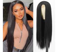 Xinran Black Wig Long Straight for Women Black Synthetic Wig Long Natural Black 30 Inches