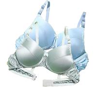 xinrishe 100% Mulberry Silk Bra for Women Wireless Smooth Double-Sided Silk Bralette Soft Comfort Skin-Friendly Push Up Bra (Color : H, Size : AB_34/75)