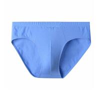 xinrishe 2 Pack Pure Cotton Plus Size Briefs Soft Skin-friendly Mid Waist Underwear For Middle-aged And Elderly Men(Color:Sky blue*2,Size:6XL)