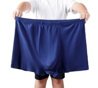 xinrishe Plus Size 2XL-10XL Men's Pure Cotton Boxer Briefs High Waist Loose Underwear Soft Comfort Flex Fit Underpants(Color:Dark blue,Size:10XL)