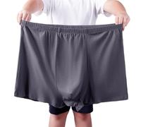 xinrishe Plus Size 2XL-10XL Men's Pure Cotton Boxer Briefs High Waist Loose Underwear Soft Comfort Flex Fit Underpants(Color:Dark gray,Size:9XL)