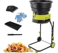 XINRISHENG 2500W Electric Leaf Mulcher/Shredder, Garden Compost Shredder, 8000RPM Electric Chipper with Wheels And Storage Bag,20
