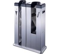 XINRISHENG Automatic Wet Umbrella Wrapper, Double Slot, Commercial Umbrella Bags Dispenser Holder Stand with With 500 Short And500 Long Bags,Gray
