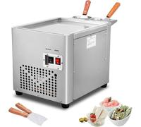 XINRISHENG Electric Ice Cream Roll Maker, Commercial Fried Ice Cream Roll Machine, Rolled Ice Cream Machine with Compressor, Stir-Fried Ice Pan