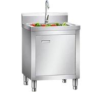 XINRISHENG Freestanding Stainless Steel Sink, Single Sink, Outdoor Mobile Wash Basin, Utility Sink for Kitchens, Bars, Restaurants,60 * 60 * 80cm