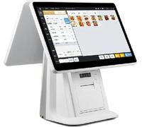 XINRISHENG POS Cash Register, All-In-One Cashier Register with Dual Touch Screen 15.6", POS System for Small Business with CPU I3, 8 GB RAM