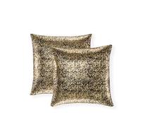 Xinrjojo Black and Gold Throw Pillows Pack of 2, Shimmery Pillow, Soft Sparkling Decorative Square Black Throw Pillow Covers Set 18 x 18 Inch, Cushion Pillowcases for Sofa Bedroom Car Bronzing
