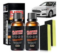 xinrongda 2PCS Back to Black Trim Restorer, Car Plastic Restorer Black, Restores Revitalizing Coating Agent, Lasting Shine, for Automotive Exterior and Interior, Resists Water, UV Rays, Dirt (50ml)
