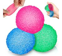xinrongda 3Pcs Stress Relief Fidget Toys, Stress Balls for Adults, Squishy Doh Fidget Toys for Kids, Ice Round Sensory Sugar Balls for Anxiety Relief, Autism ADHD, Party Bag Fillers for Boys Girls
