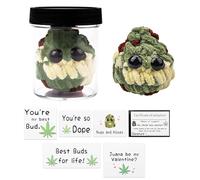 xinrongda Adopt a Weed Nugget Plushie, Adopt Me Plush Toy, Little Weed Nugget Plushie, in a Jar Handmade Plush Stuffed Toys, Funny Pun Handmade Plush Desktop Accessories