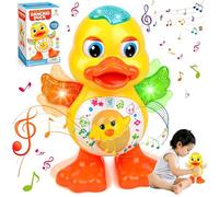 xinrongda Dancing Duck Toy, Duck Toy with Music & Lights, Interactive Musical Toys, Electric Light Up Crawling Ducks for Kid Over 3 Years Old Boys Girls, Sensory Toys Gifts for Teen