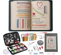 xinrongda Embroidery Stitch Books, Embroidery Book for Beginners, Portable Embroiderys Sampler Book with Needle Thread Tool, DIY Sewing Books of Stitches for Beginners and Enthusiast