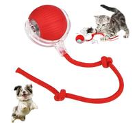xinrongda Interactive Moving Cat Dog Toy Ball, Active Rolling Ball with Tail, 360°Smart Automatic Rolling Balls for Dogs, USB Rechargeable Cats Toys, Moving Dog Ball For Pets, Chase Mate toy Red