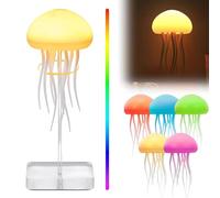 xinrongda Jellyfish Lamp, LED Jellyfish Night Light, RGB Gradient Voice Control Mood Lamp, Floating Jelly Fish Light with Dancing Tentacles, for Kids Bedrooms Living Room Decorative