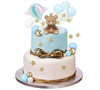 XINRUI 44 PCS Blue Bear Cake Decoration Teddy Birthday Party Baby Boy Shower Supplies, OUXSLBSNK1929