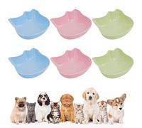 XINRUI 6 Pcs Cat Bowls Raised Anti-slip Kitten Bowls Multi-purpose Cat Food Bowls Plastic & Cute Pet Bowl Dishs for Pet Cat Dog Small Animal