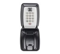 XINRUNHANG Wall Mounted Key Lock Box with 12-Digit Keyboard Combination, Resettable Code, Large Capacity & Waterproof Design - Secure Key Storage Lockbox for Home, Office & Outdoors - Grey