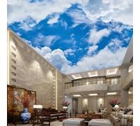 XINRUYI 3D Ceiling Mural Wallpaper with Blue Sky and White Clouds Landscape Wallpaper for Living Room and Bedroom Ceiling Decoration