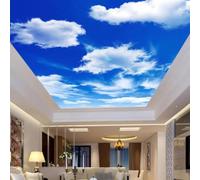 XINRUYI 3D Ceiling Mural Wallpaper with Blue Sky and White Clouds Landscape Wallpaper for Living Room and Bedroom Ceiling Decoration
