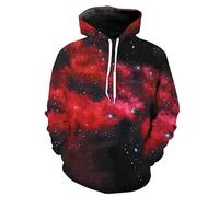 XINRUYI Beautiful starry night sky pattern sweater boys girls hoodie casual loose pullover hoodie