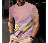 XINRUYI Creative simple geometric pattern T-shirt summer casual 3D printing short-sleeved man woman round neck top
